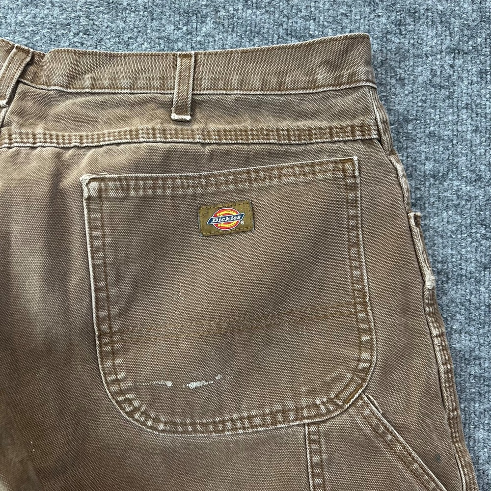 Dickies Carpenter Pants Men's Brown Canvas High Rise Relaxed Workwear - 38X29.5 - Picture 15 of 16